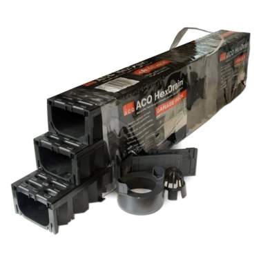 ACO Hexaline Garagepack Zwart 3 meter Tuinvisie