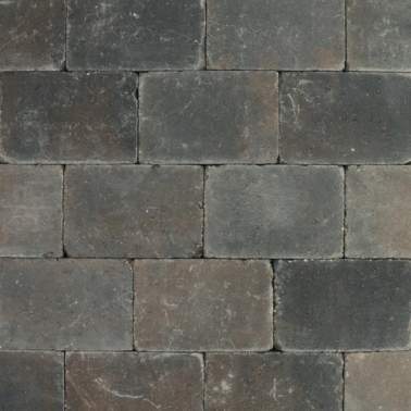 Metro Trommelsteen 20x30x6cm bruin/zwart genuanceerd