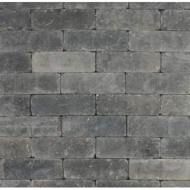Metro Trommelsteen 15x15x6cm S grijs/zwart genuanceerd