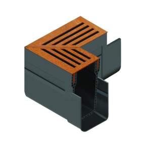 ACO Slim-Line Cortenstaal Hoekelement 90 graden Tuinvisie