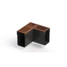 Star Drain 65/100 Hoekstuk - Roestbruin (Cortenstalen) Tuinvisie